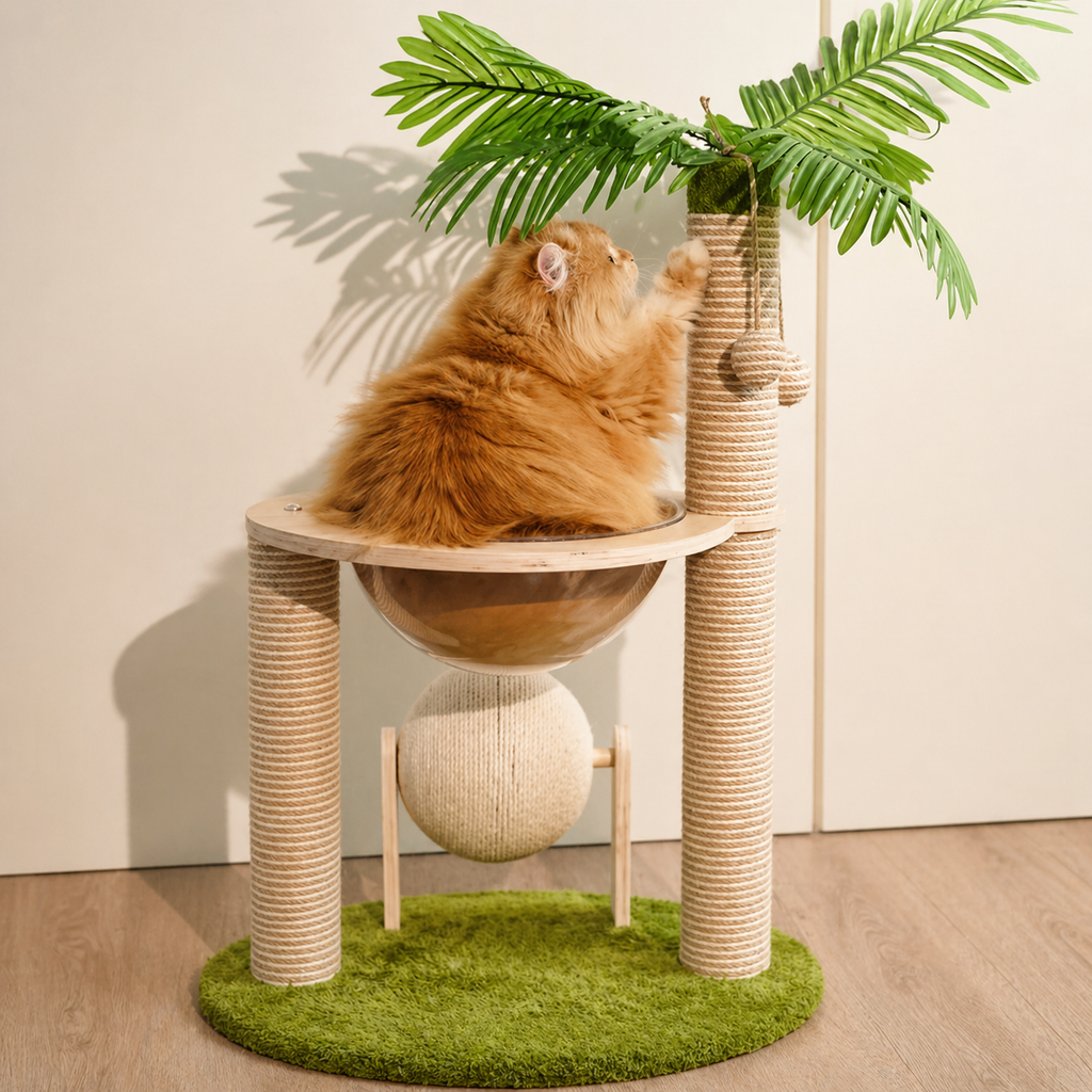 Arbre à chat Cocotier en sisal – design tropical et idéal pour chats actifs