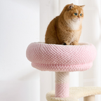 Arbre à chat Crème Cozy – Multi-niveaux, paniers doux & sisal