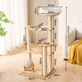 arbre à chat scandinave bois naturel 133 cm design stable et haut