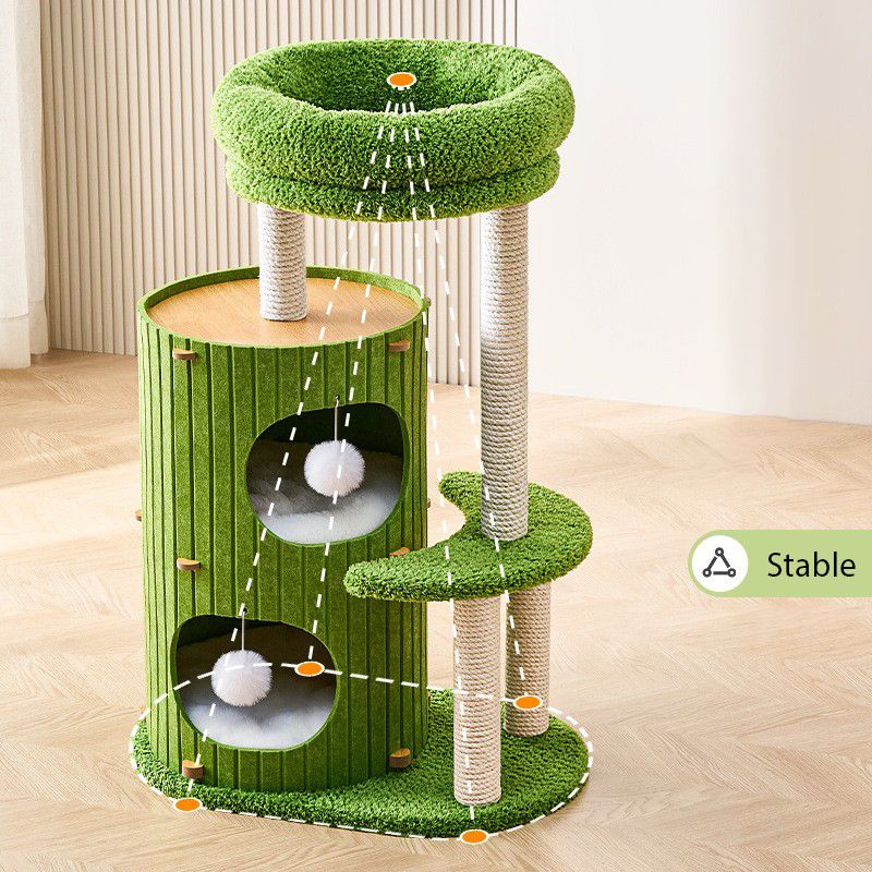 Arbre à chat LUNA – Double cabane, griffoir & couchage