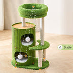 Arbre à chat LUNA – Double cabane, griffoir & couchage