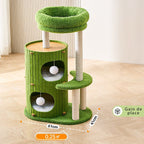 Arbre à chat LUNA – Double cabane, griffoir & couchage