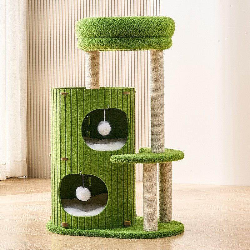 Arbre à chat LUNA – Double cabane, griffoir & couchage