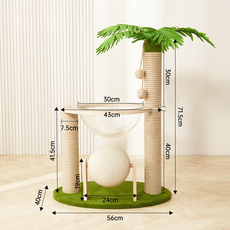 Arbre à chat Cocotier en sisal naturel – Stable, design et durable