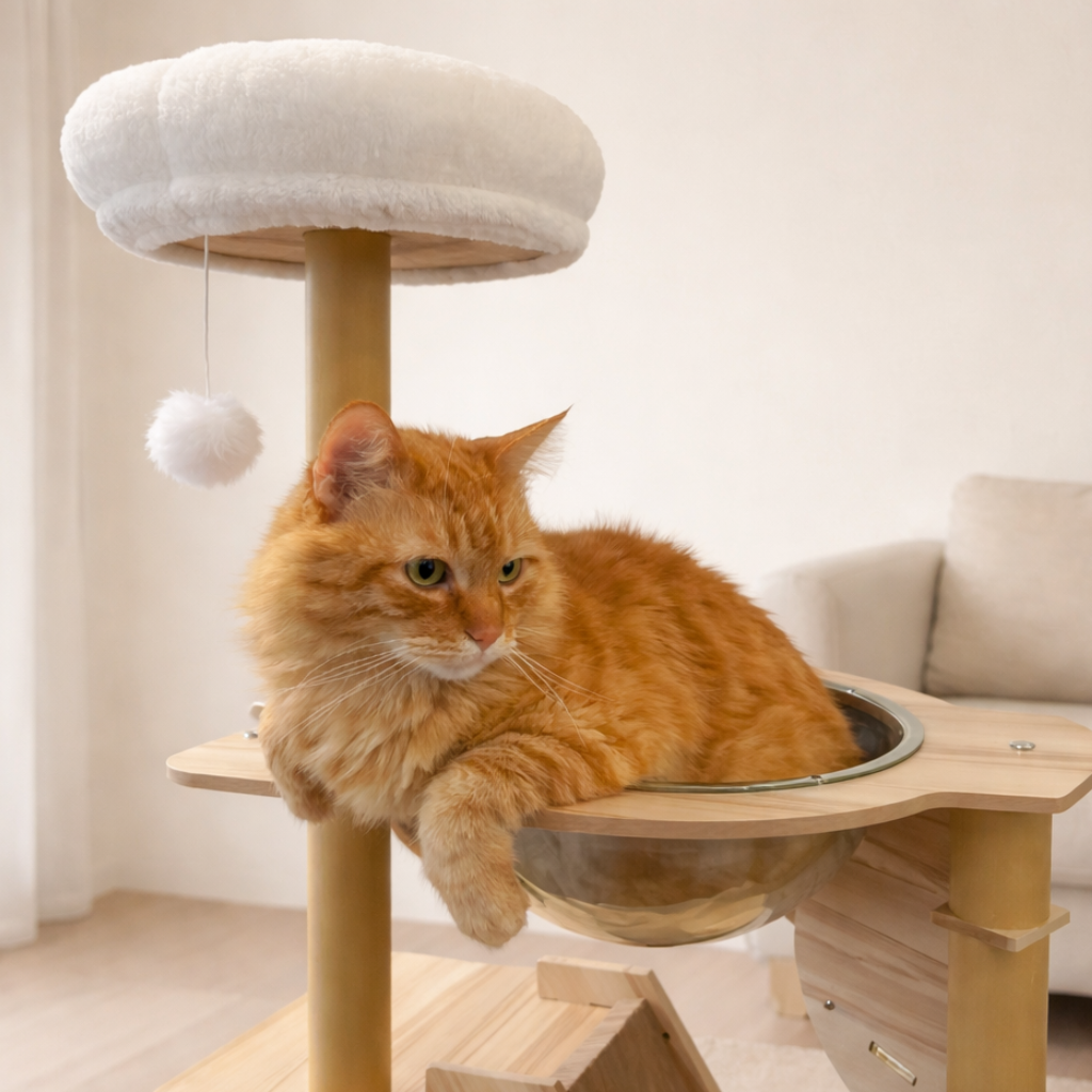 Arbre à chat Linéa 140 cm – Design minimaliste, stable et idéal pour le quotidien
