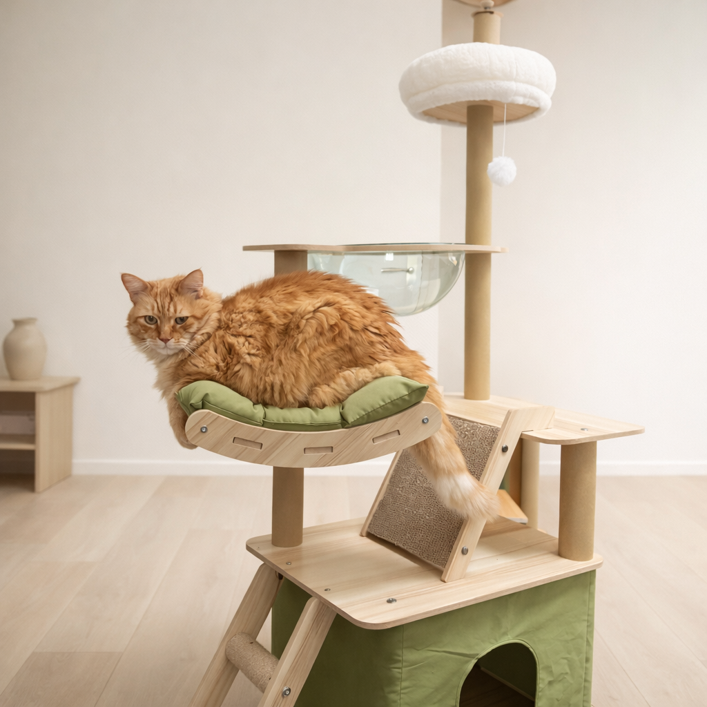 Arbre à chat Linéa 140 cm – Design minimaliste, stable et idéal pour le quotidien