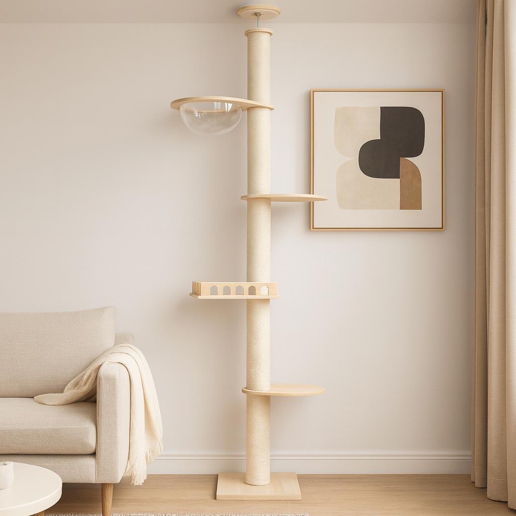 arbre à chat plafond réglable sans perçage tour mewparnasse