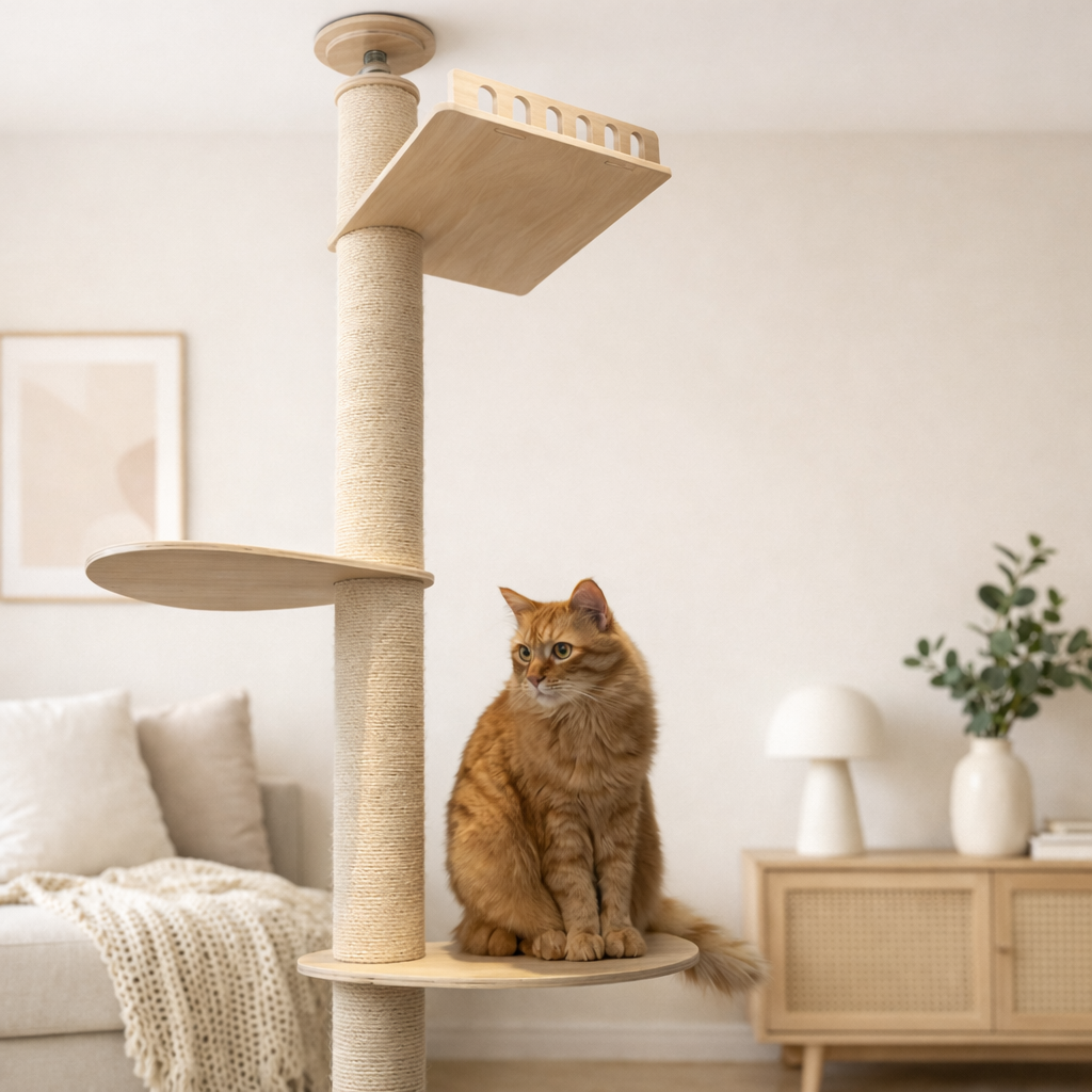Arbre à chat Tour Mewparnasse – réglable sans perçage et gain de place