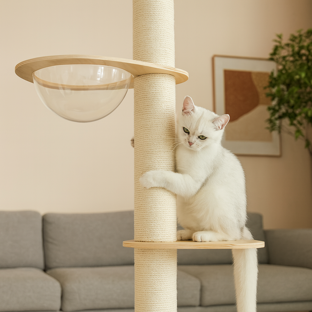 Arbre à chat Tour Mewparnasse – réglable sans perçage et gain de place