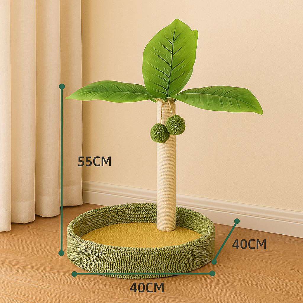 Arbre à chat compact Mini Cocotier – Griffoir en sisal & zone de repos