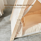 Couchage pour chat & chien – Maison cosy en bois, style tente