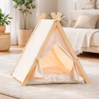 Couchage pour chat & chien – Maison cosy en bois, style tente