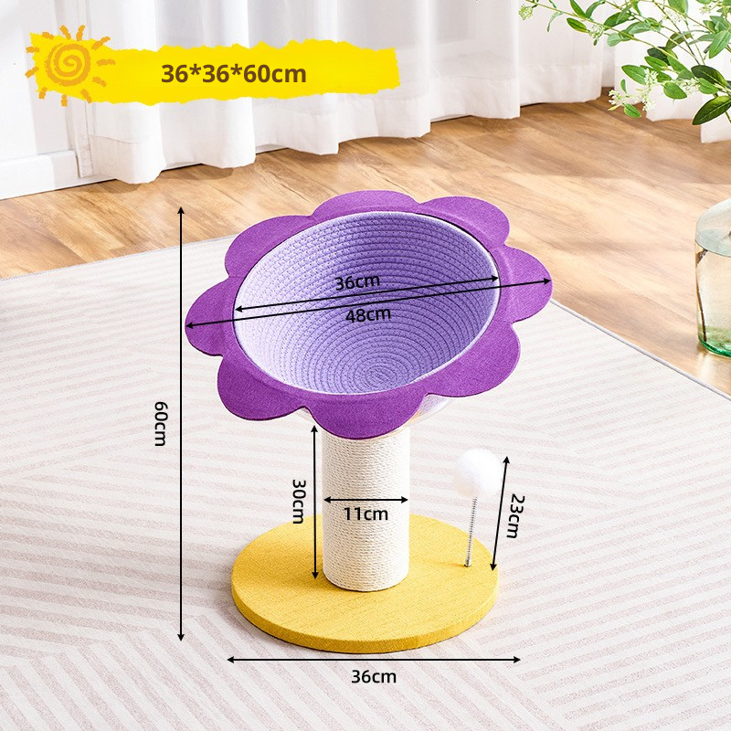 Griffoir Fleur de Soleil – Arbre à chat compact en sisal & zone de repos